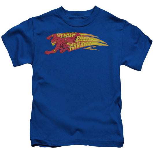 The Flash™ - Juvenile Kids T-Shirt (Ages 4-7) - Juvenile T Shirt - Fastest Man Alive - Vintage Lightning - Officially Licensed - Size 4 5 6 7