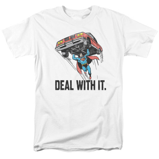 Superman™ Retro Shirt - DC Comics Vintage - Officially Licensed - Adult Unisex Short Sleeve T-Shirt - Superman Deal With It