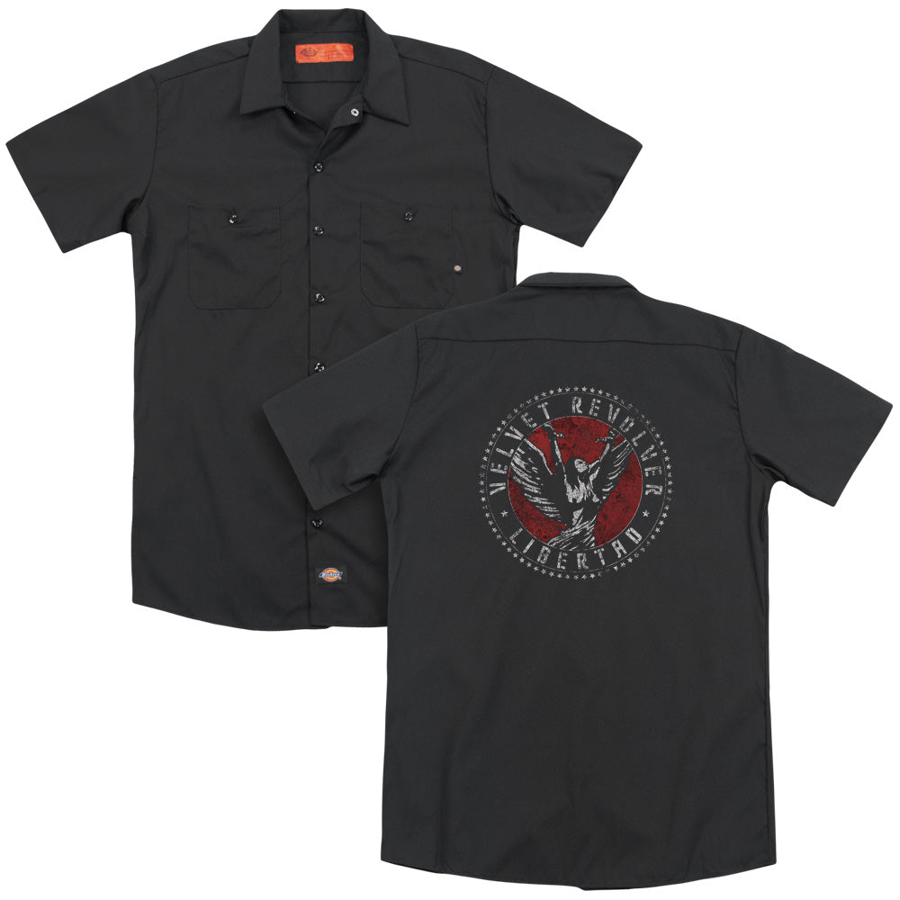 Velvet Revolver™ - Adult Unisex Work Shirt - Classic - Dickies Brand - Button Up Down Shirt - Circle Logo - Officially Licensed