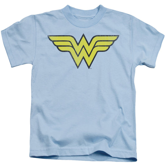 Wonder Woman - Juvenile Kids T-Shirt (Ages 4-7) - Short Sleeve Juvenile T Shirt - Logo Distressed - Size 4 5 6 7