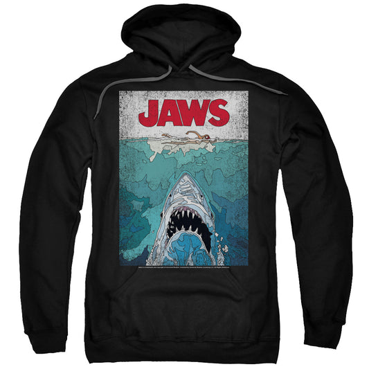 Jaws™ - Adult Unisex Hoodie - Pull Over Hoodie Movie - Lined Poster - Officially Licensed