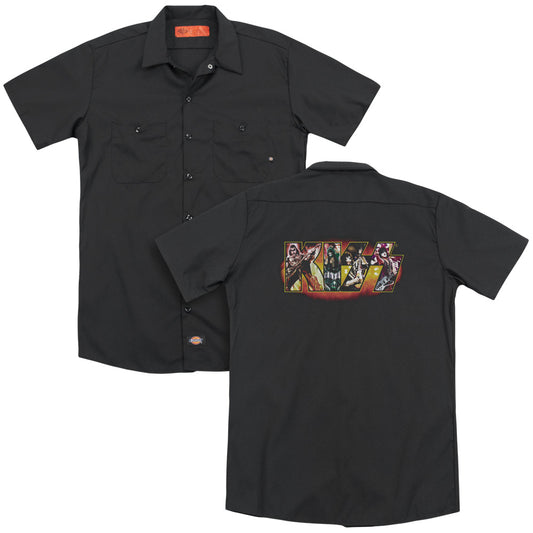 KISS™ Work Shirt - Officially Licensed - Stage Logo - Dickies Brand - Button Up Down Shirt - Officially Licensed