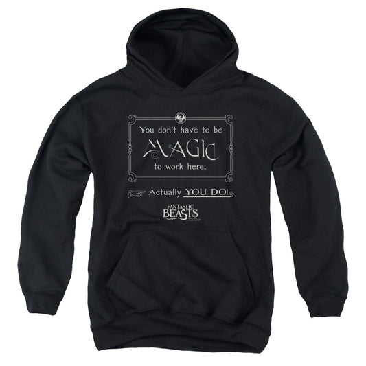 Fantastic Beasts - Magic To Work Here Youth Pull Over Hoodie - Forces Of Mankind