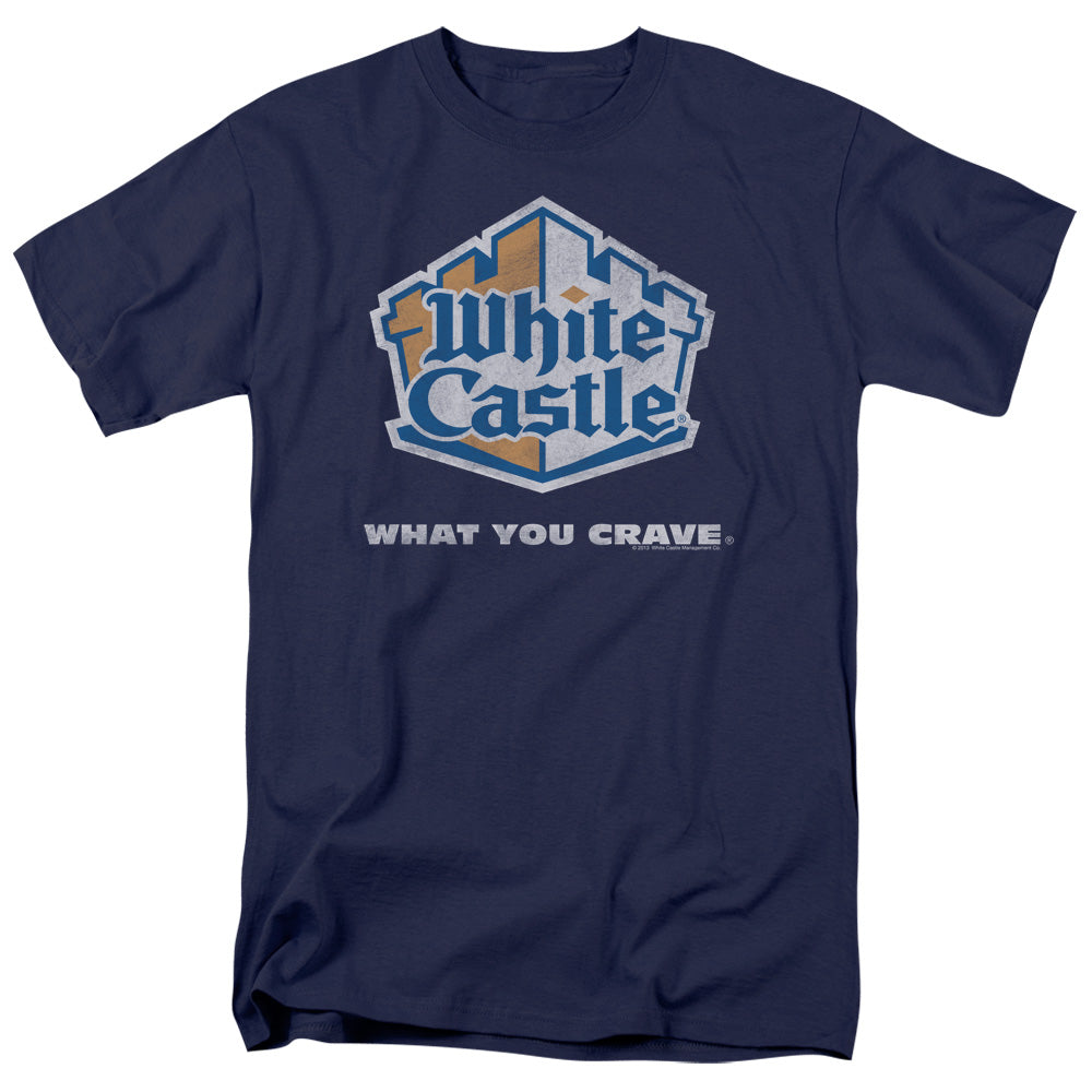 White Castle™ Shirt - Officially Licensed - Distressed Logo - Fast Food Restaurant - Adult Unisex Short Sleeve T-Shirt