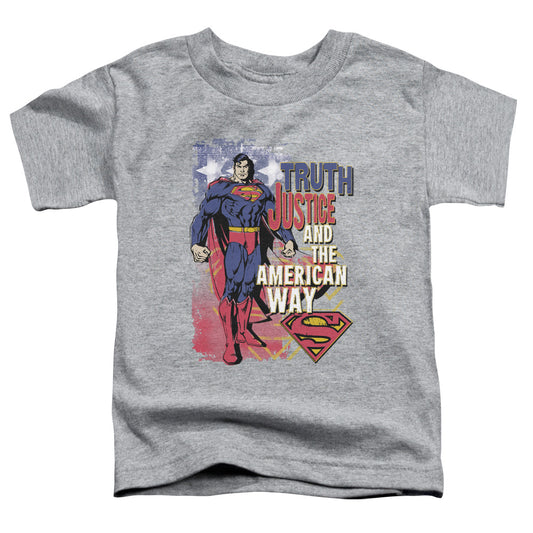 Superman™ - Toddler Kids T-Shirt (Ages 2-4) - Short Sleeve Toddler Tee - Truth Justice - Officially Licensed - 2T 3T 4T