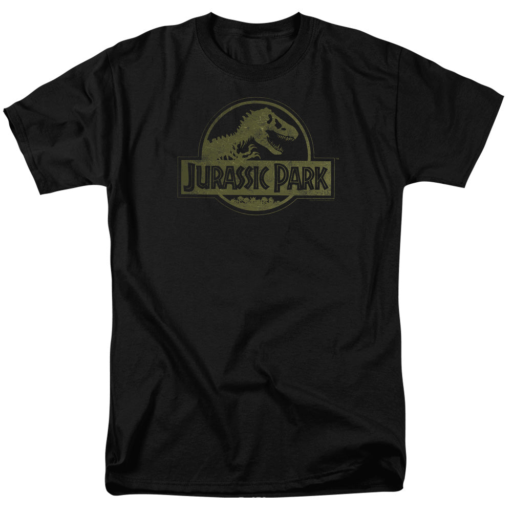 Jurassic Park - Distressed Logo Short Sleeve Adult 18/1 - Forces Of Mankind
