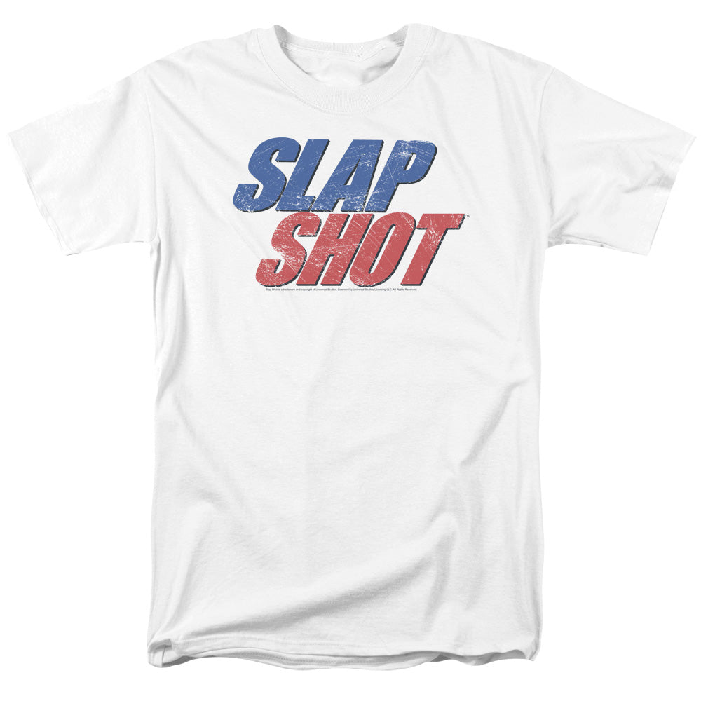 Slap Shot™ Movie Shirt - Officially Licensed - Blue And Red Logo - Adult Unisex Short Sleeve T-Shirt