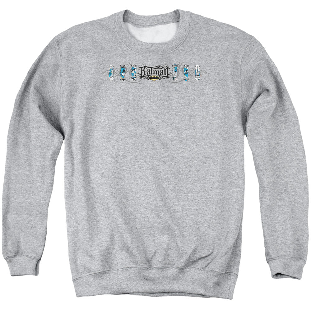 Batman - Skateboard Bats Adult Crewneck Sweatshirt - Forces Of Mankind