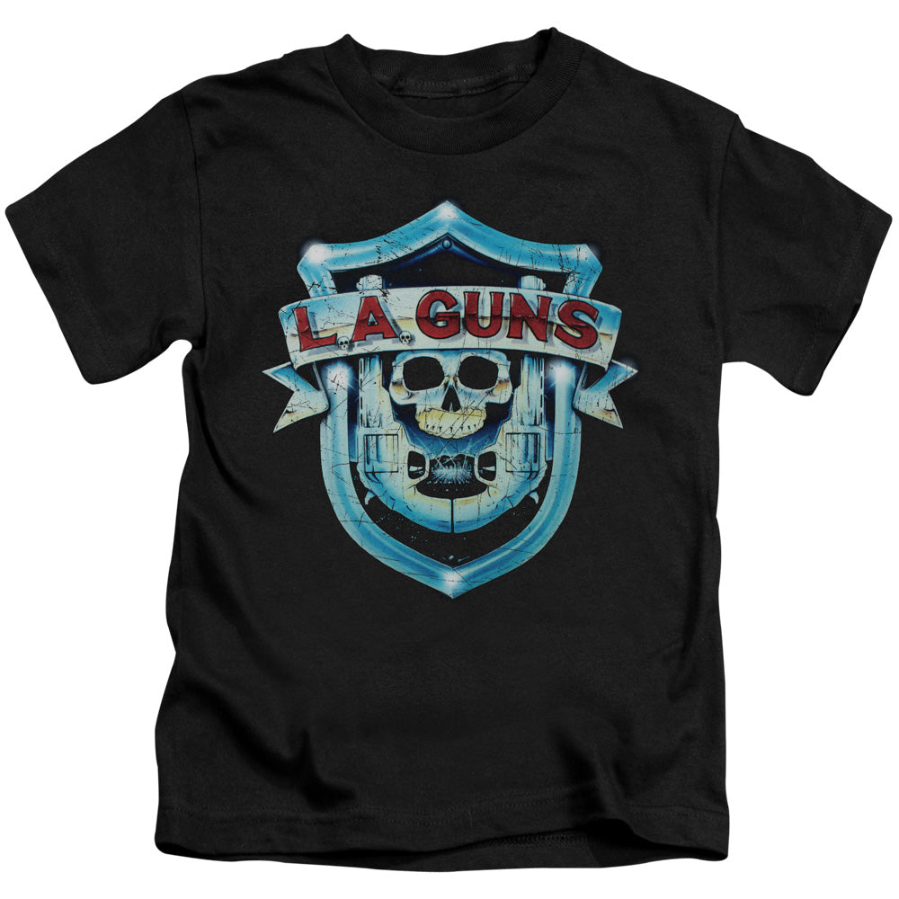 L.A. Guns™ Kids Shirt (Ages 4-7) - Officially Licensed - La Guns Shield - Juvenile Short Sleeve T-Shirt - Size 4 5 6 7