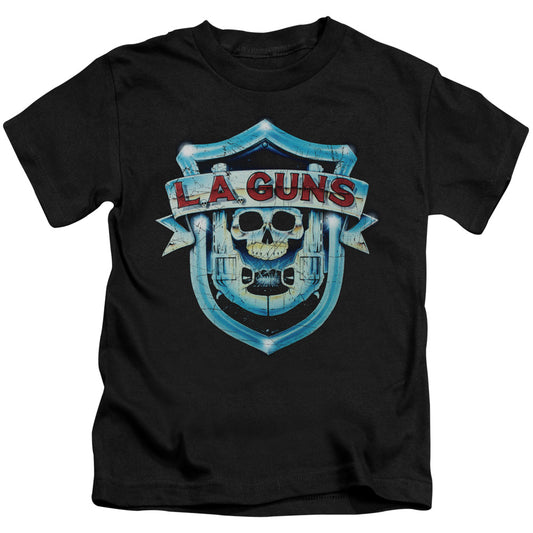 L.A. Guns™ Kids Shirt (Ages 4-7) - Officially Licensed - La Guns Shield - Juvenile Short Sleeve T-Shirt - Size 4 5 6 7