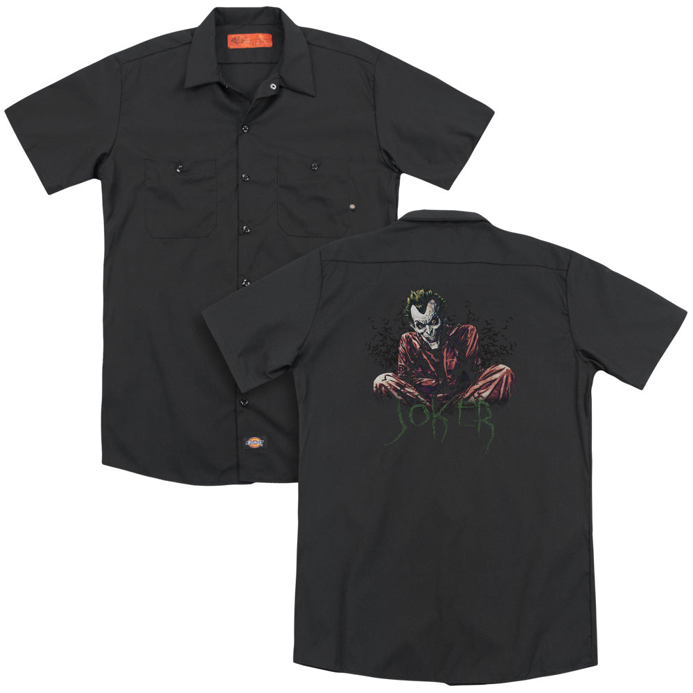 Batman - Straight Jacket(Back Print) Adult Work Shirt - Forces Of Mankind
