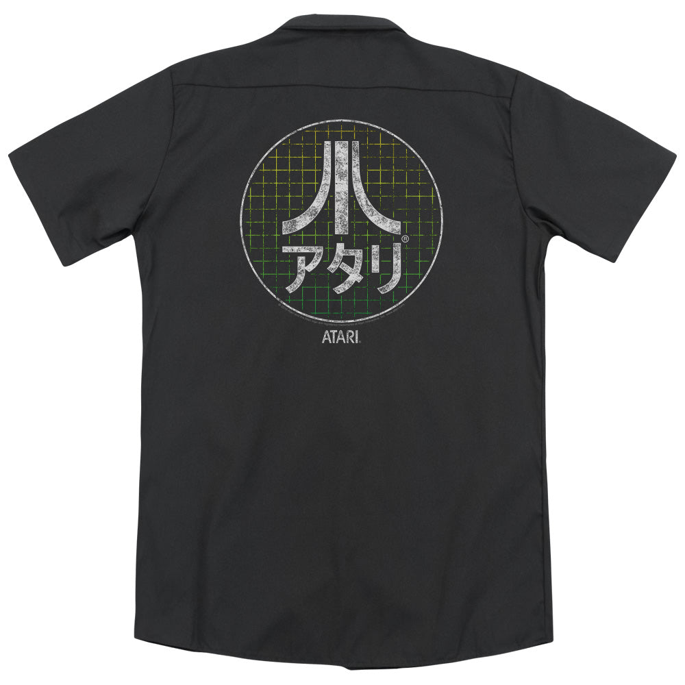 Atari - Japanese Grid - Adult Short Sleeve Work Shirt - Dickies Brand