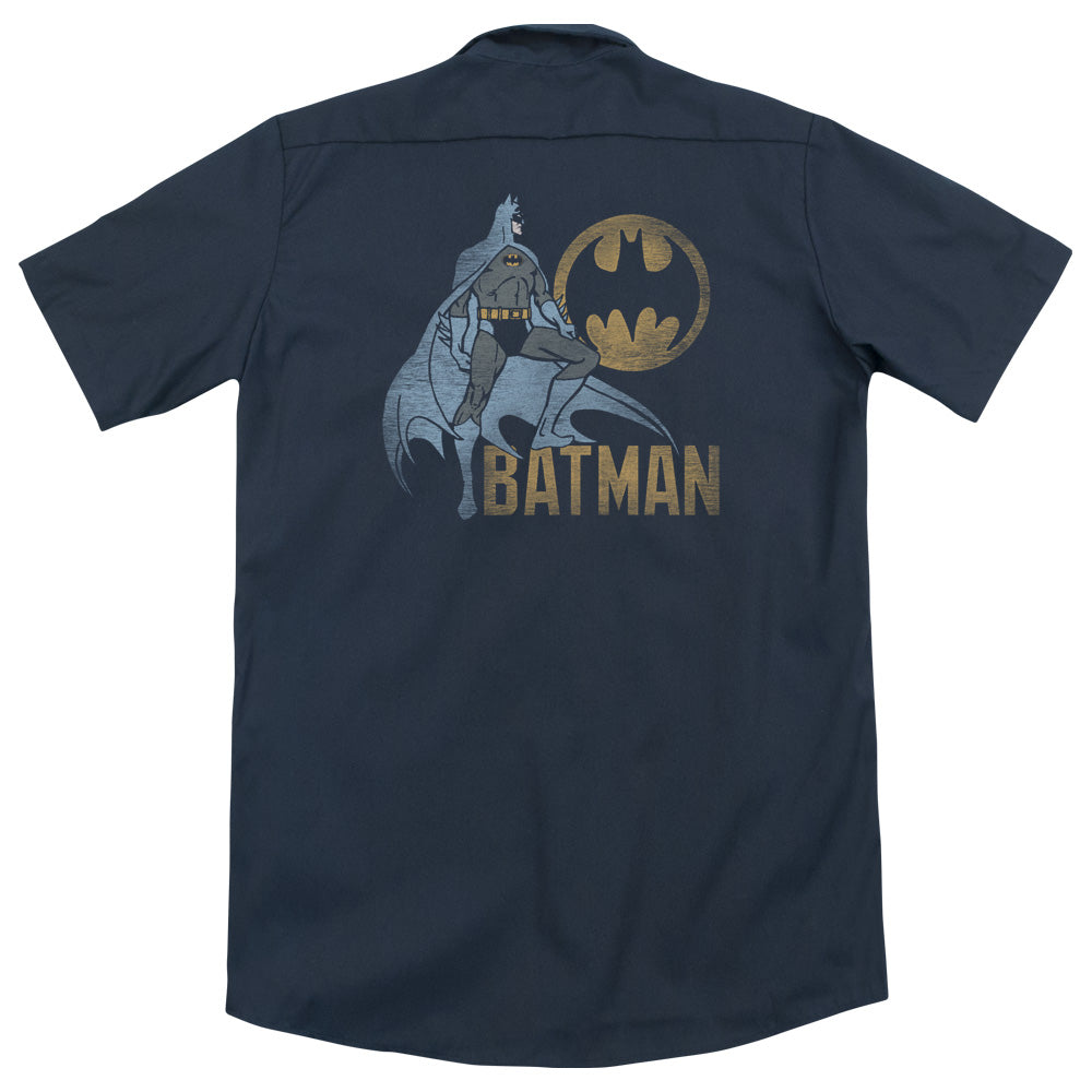 Batman - Knight Watch (Back Print) Adult Work Shirt - Forces Of Mankind