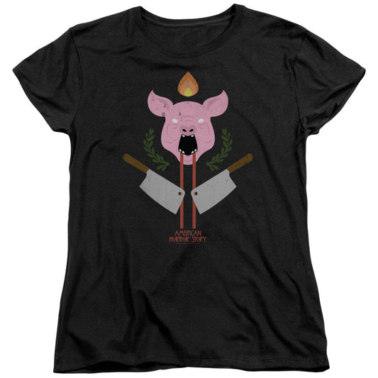 American Horror Story™ - Womens Shirt - Short Sleeve Women's T-Shirt - Loose Fit - Pig Cleavers - Officially Licensed - AHS Harmons