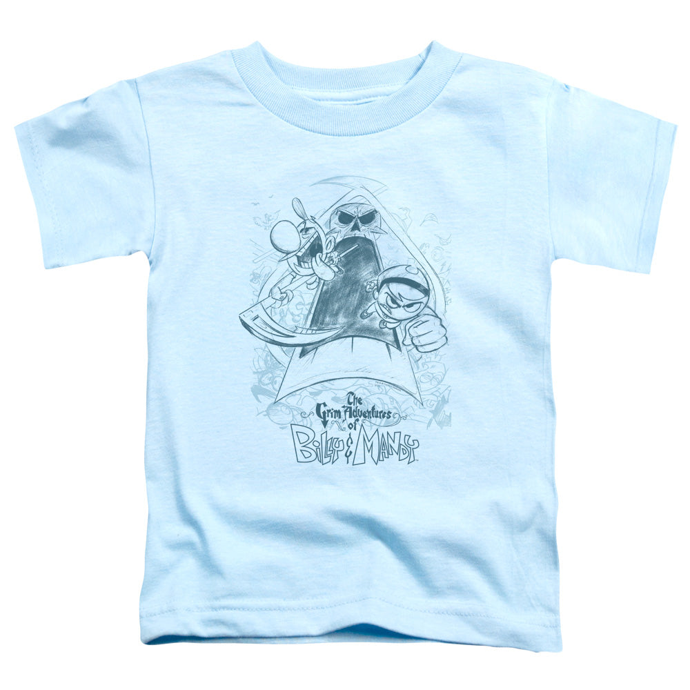 Grim Adventures Of Billy And Mandy™ - Toddler Kids Shirt (Ages 2-4) - Sketched - Toddler Short Sleeve T-Shirt - Size 2t 3t 4t