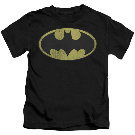 Batman™ - Kids T-Shirt (Ages 4-7) - Retro Bat Logo Distressed - DC Vintage - Officially Licensed - Juvenile Kids T Shirt - Size 4 5 6 7