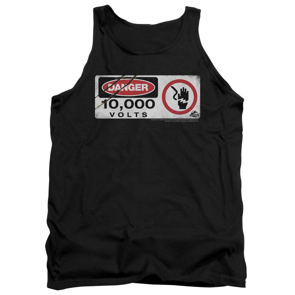 Jurassic Park - Electric Fence Sign Adult Tank - Forces Of Mankind