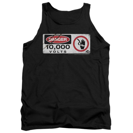 Jurassic Park - Electric Fence Sign Adult Tank - Forces Of Mankind