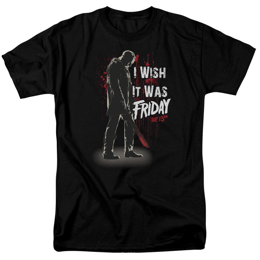 Friday The 13th™ Shirt - Officially Licensed - I Wish It Was Friday - Adult Unisex Short Sleeve T-Shirt