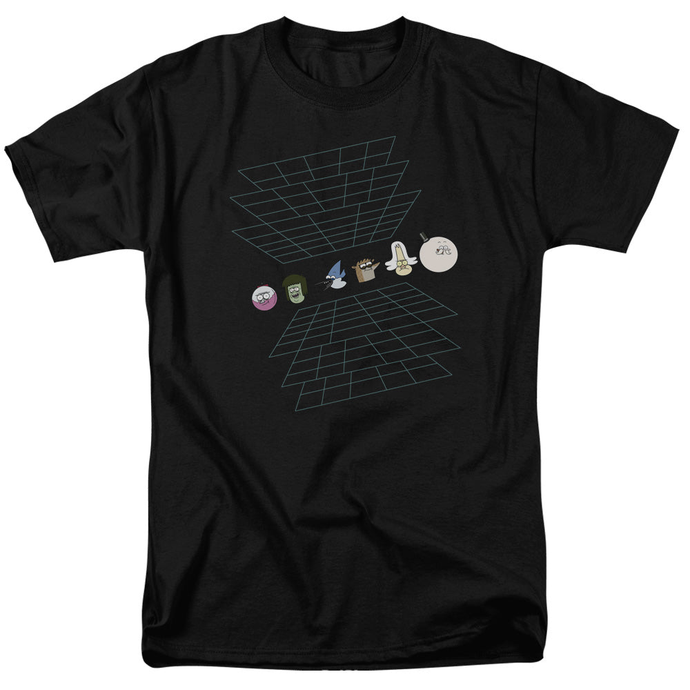 Regular Show™ Shirt - Officially Licensed - Adult Unisex Short Sleeve T-Shirt - Cartoon Network, Mordecai, Rigby - Regular Grid