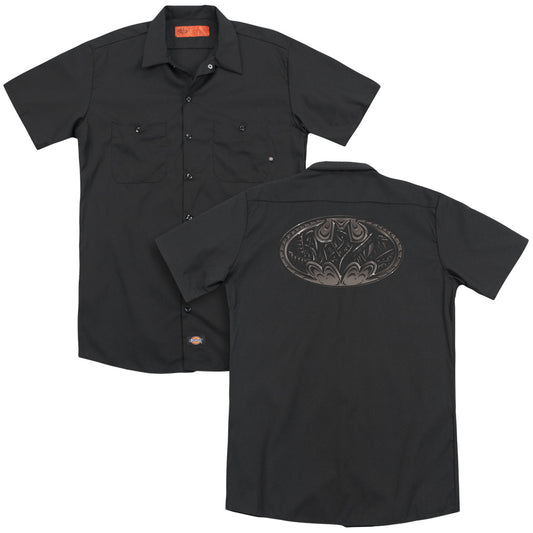 Batman - Bio Mech Bat Shield (Back Print) Adult Work Shirt - Forces Of Mankind