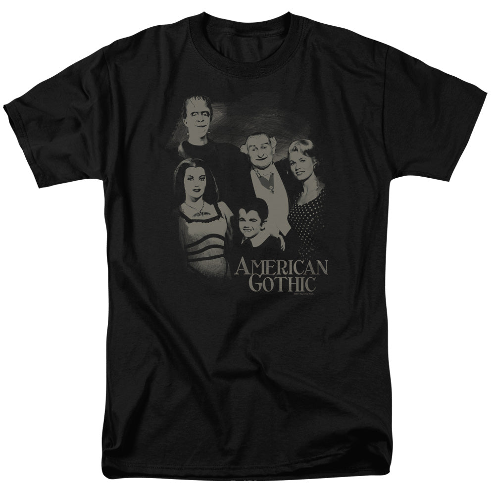 The Munsters™ Shirt - American Gothic - Frankenstein Shirt - Adult Unisex Short Sleeve T-Shirt - Officially Licensed