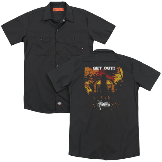Amityville Horror - Get Out(Back Print) Adult Work Shirt - Forces Of Mankind