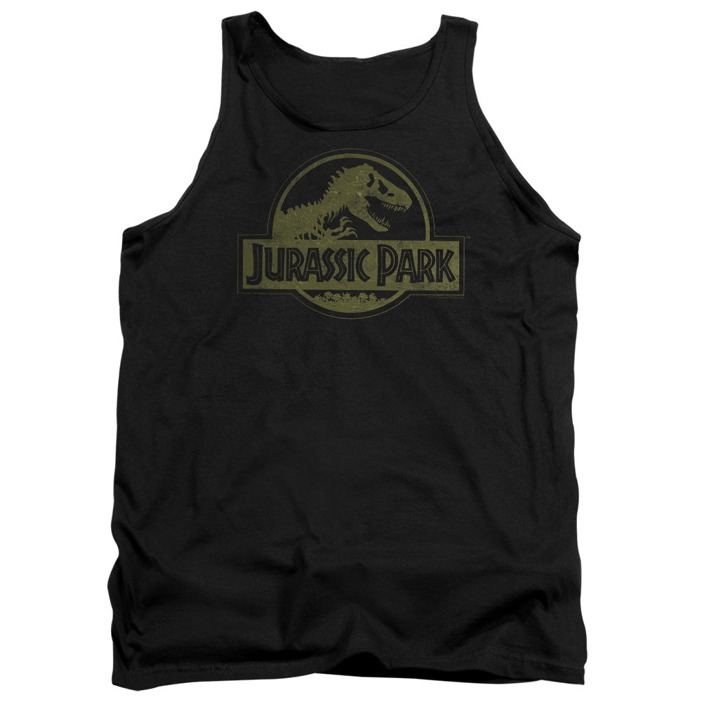 Jurassic Park - Distressed Logo Adult Tank - Forces Of Mankind