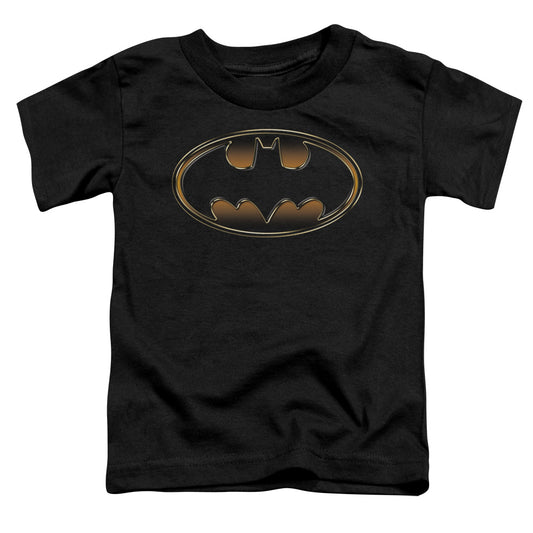 Batman - Black & Gold Embossed Short Sleeve Toddler Tee - Forces Of Mankind