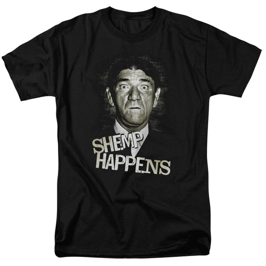 The Three Stooges™ Shirt - Officially Licensed - Shemp Happens - Adult Unisex Short Sleeve T-Shirt