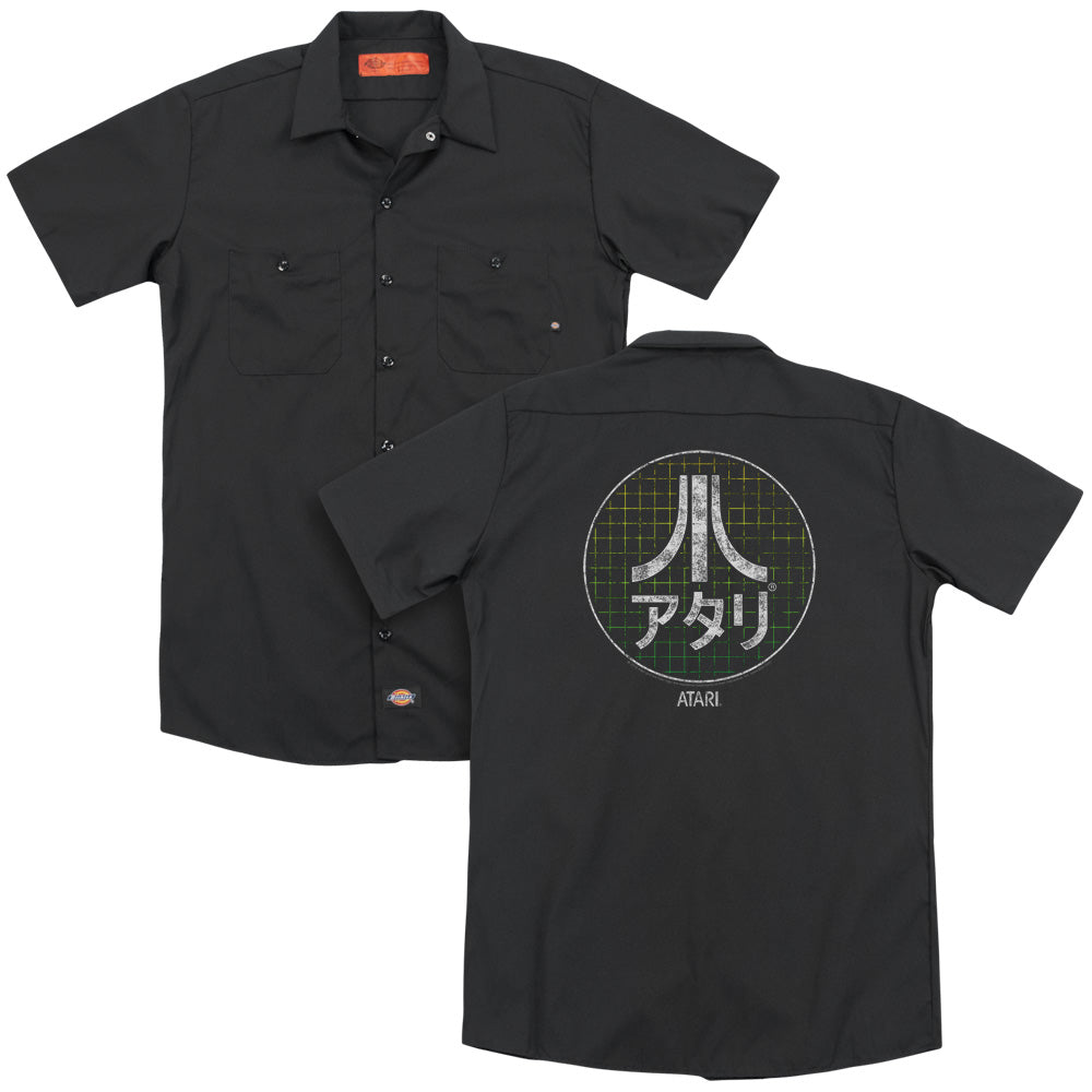 Atari - Japanese Grid - Adult Short Sleeve Work Shirt - Dickies Brand