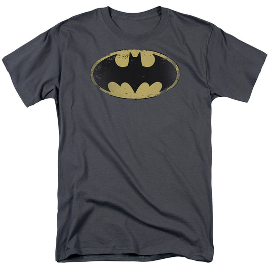 Batman - Distressed Shield Short Sleeve Unisex Adult T-Shirt, Batman, Gotham City, Batman And Robin, Superhero, Joker, DC Comics, Gifts - Forces Of Mankind