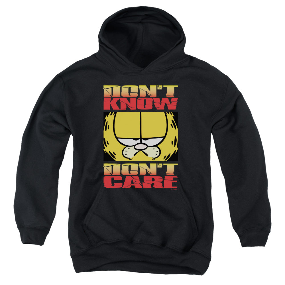 Garfield™ Youth Kids Hoodie (Ages7+) - Don't Know Don't Care - Officially Licensed - Youth Kids Pull Over Hoodie