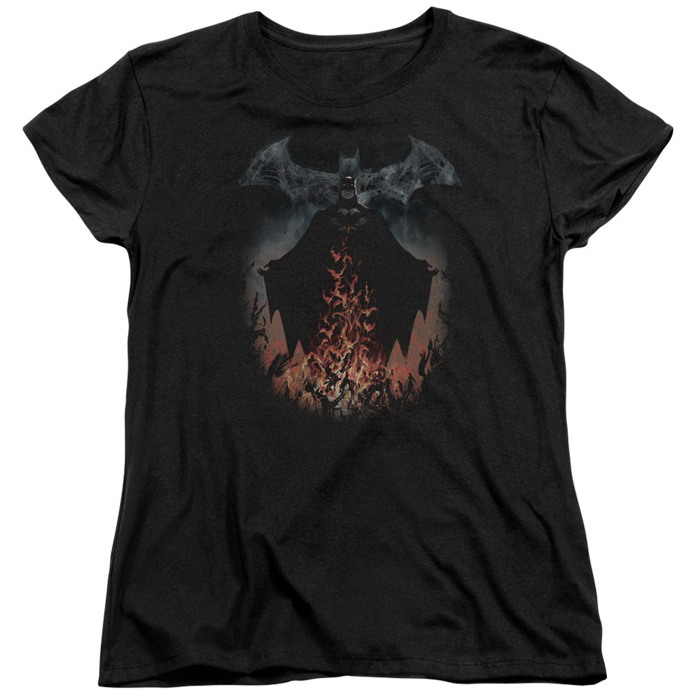 Batman - Smoke & Fire Short Sleeve Women's Tee - Forces Of Mankind