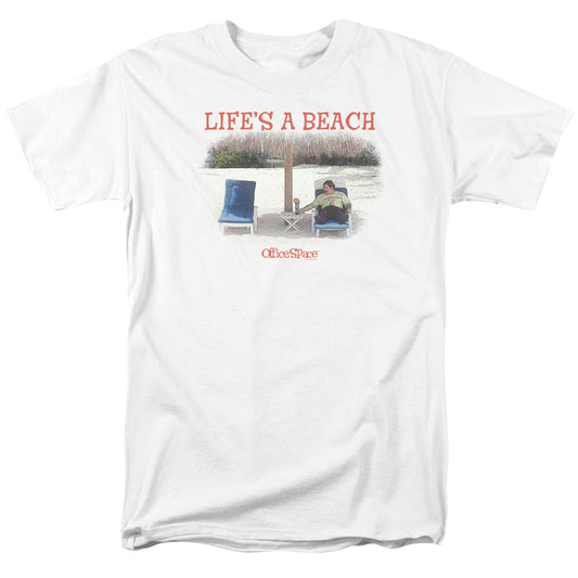 Office Space™ Movie Shirt 1999 - Officially Licensed - Lifes A Beach - Adult Unisex Short Sleeve T-Shirt