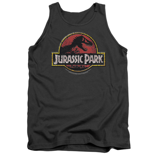 Jurassic Park - Stone Logo Adult Tank - Forces Of Mankind