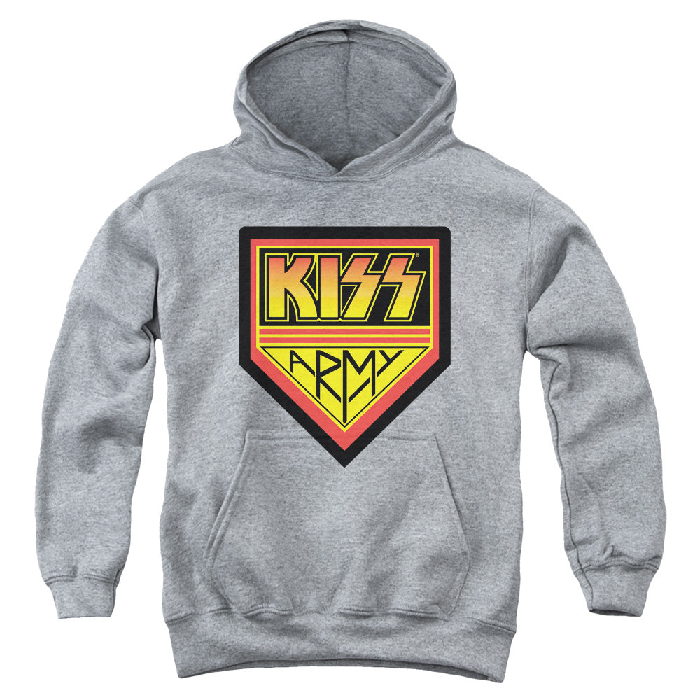 KISS™ - Youth Kids Hoodie (Ages 7+) - Pull Over Youth Hoodie - Army Logo - Officially Licensed