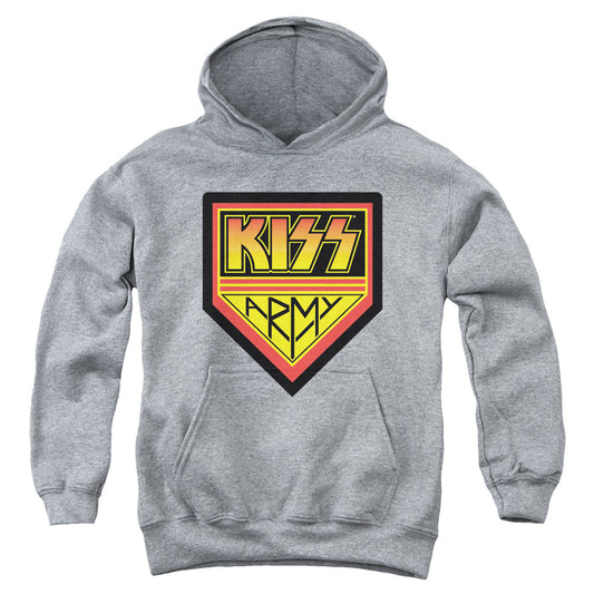 KISS™ - Youth Kids Hoodie (Ages 7+) - Pull Over Youth Hoodie - Army Logo - Officially Licensed