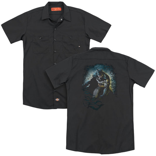 Batman - Bat Cave (Back Print) Adult Work Shirt - Forces Of Mankind