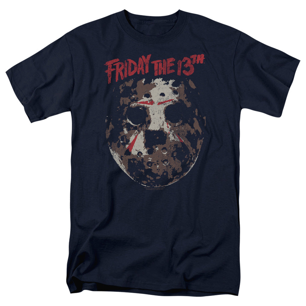 Friday The 13th™ Shirt - Officially Licensed - Rough Mask - Adult Unisex Short Sleeve T-Shirt