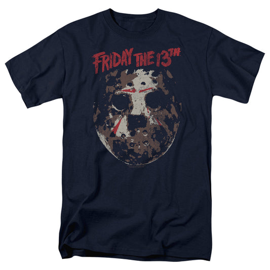 Friday The 13th™ Shirt - Officially Licensed - Rough Mask - Adult Unisex Short Sleeve T-Shirt
