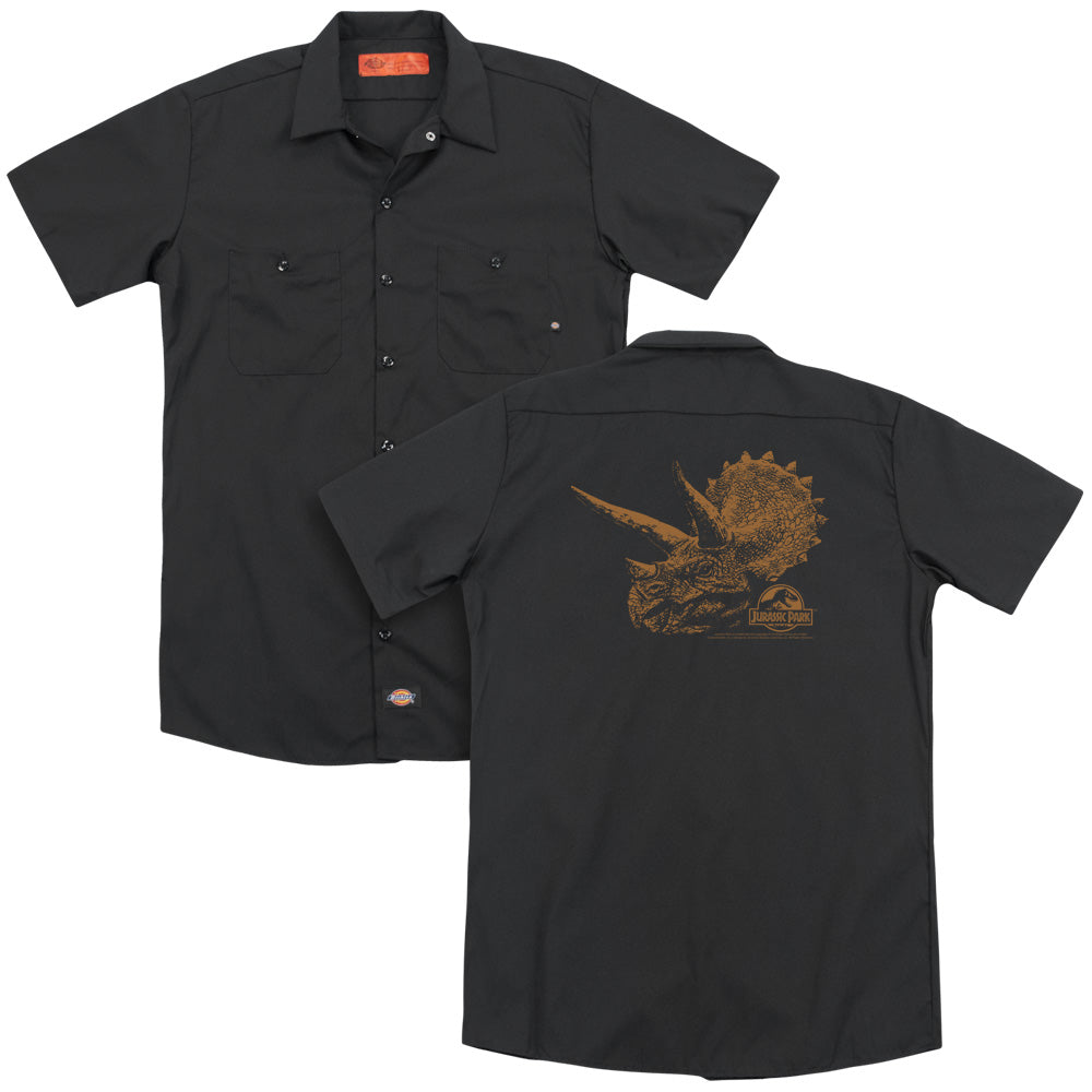 Jurassic Park - Tri Mount (Back Print) Adult Work Shirt - Forces Of Mankind