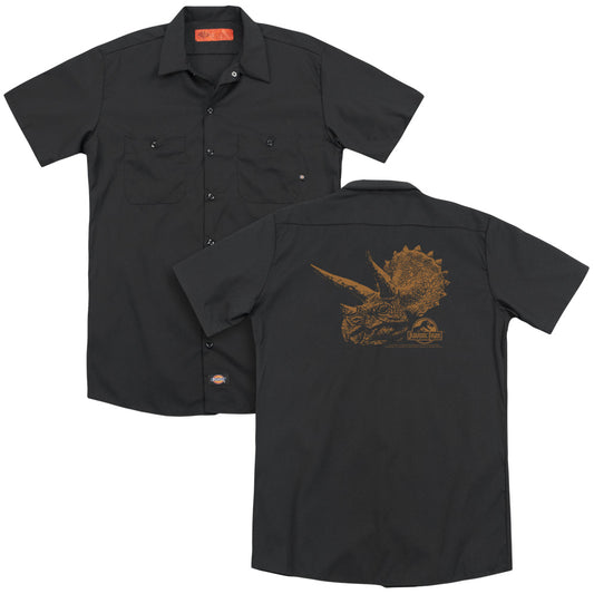 Jurassic Park - Tri Mount (Back Print) Adult Work Shirt - Forces Of Mankind