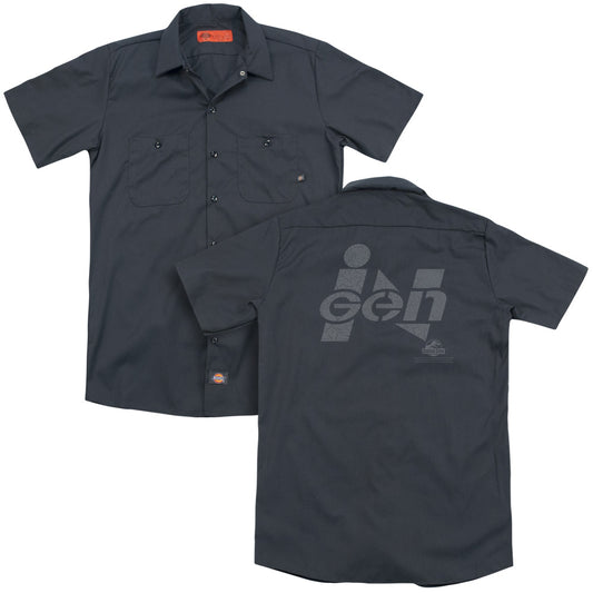 Jurassic Park - Ingen Logo (Back Print) Adult Work Shirt - Forces Of Mankind