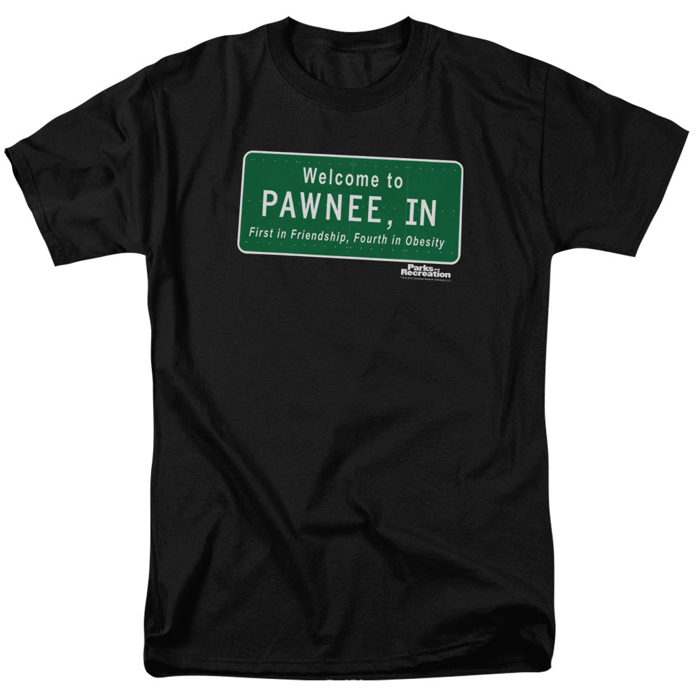 Parks And Recreation™ Shirt Officially Licensed - Parks And Rec - Parks N Rec - Pawnee Sign - Adult Unisex Short Sleeve T-Shirt