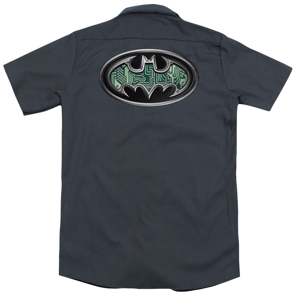Batman - Circuitry Shield (Back Print) Adult Work Shirt - Forces Of Mankind