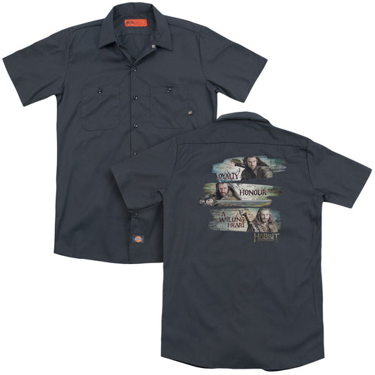 The Hobbit - Loyalty And Honour - Adult Short Sleeve Work Shirt - Dickies Brand