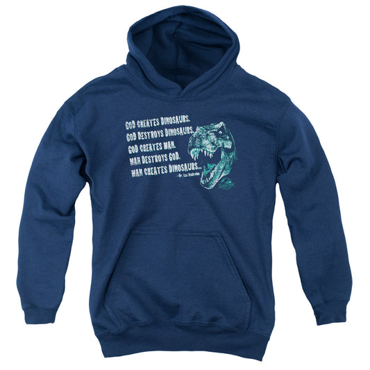 Jurassic Park - God Creates Dinosaurs Youth Pull Over Hoodie - Forces Of Mankind
