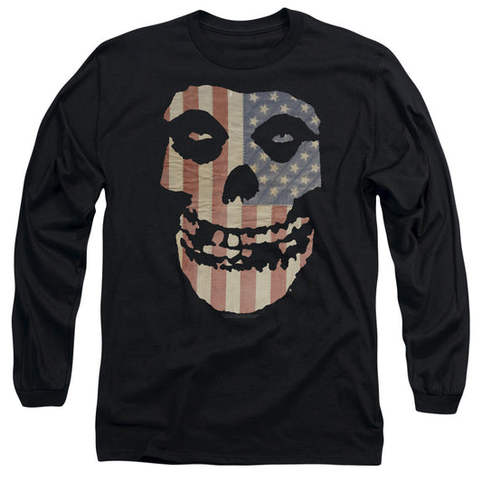Misfits - Fiend Flag - Unisex Adult Long Sleeve T-Shirt - Longsleeves, Tshirt, Punk Rock, Vintage, Band, Heavy Metal, Black, Goth, Tour