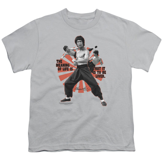Bruce Lee - Youth Kids T-Shirt (Ages 7+) - Short Sleeve Youth T-Shirt Tee - Meaning Of Life - Officially Licensed - S M L XL